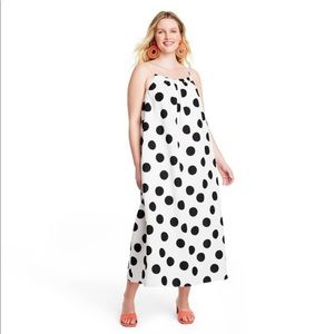 Tabitha Brown For Target Polka Dot Cover Up Dress Size XL White Black
